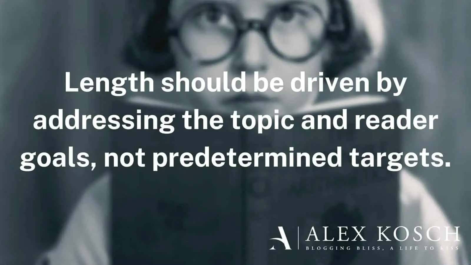 Length should be driven by addressing the topic and reader goals, not predetermined targets.